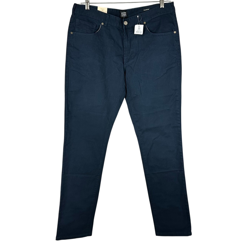 Scotch & Soda Ralston Cotton Blend Regular Slim Pant Blue Men's 33 x 32 NWT